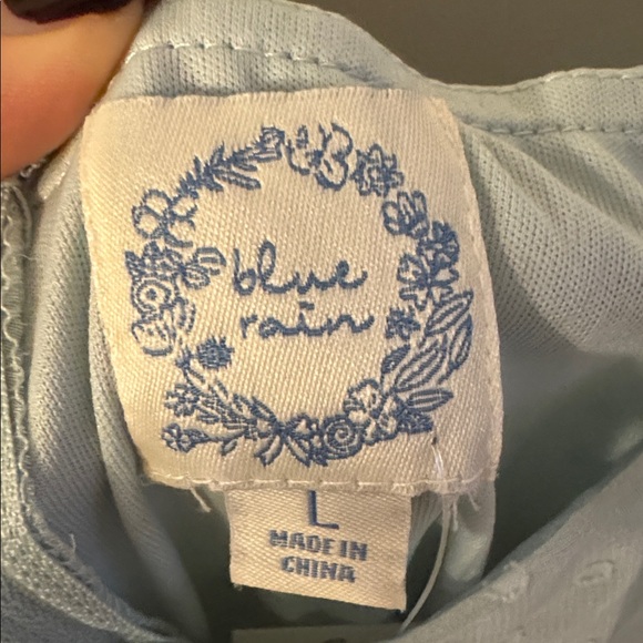 Sage Green Polka Dot Mini Dress Puff Sleeve Ruffle Faux Wrap Size Large - Picture 3 of 7